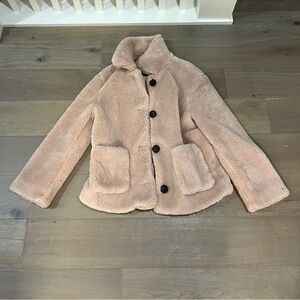 Philosophy Republic Faux Furry Teddy Bear Button Coat